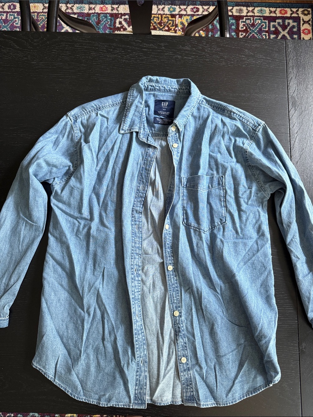 GAP Teen Medium Blue Denim Button-Up